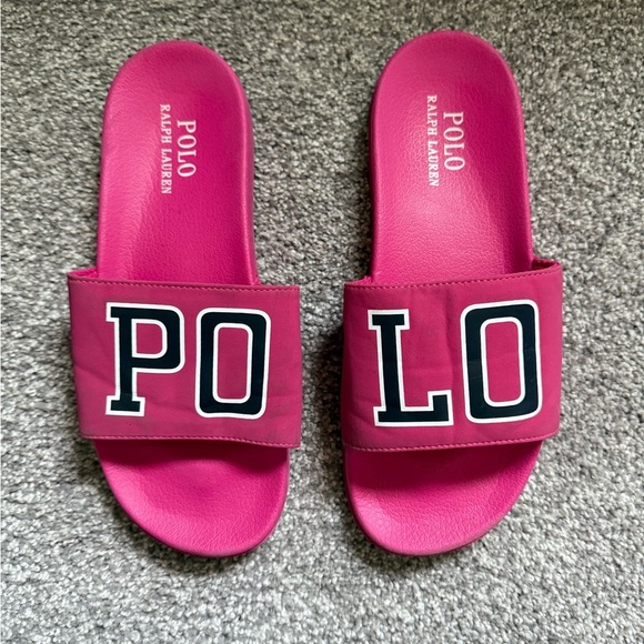Polo by Ralph Lauren Fuchsia Kids Flip Flops - Picture 1 of 6